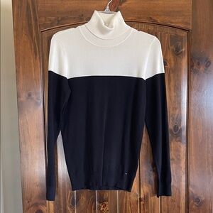 Calvin Klein Cream and black Turtleneck